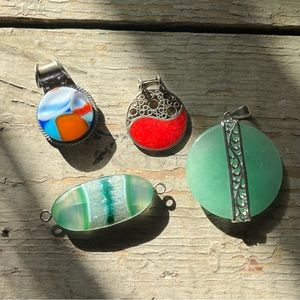 Variety of 4 Sterling Silver Pendants